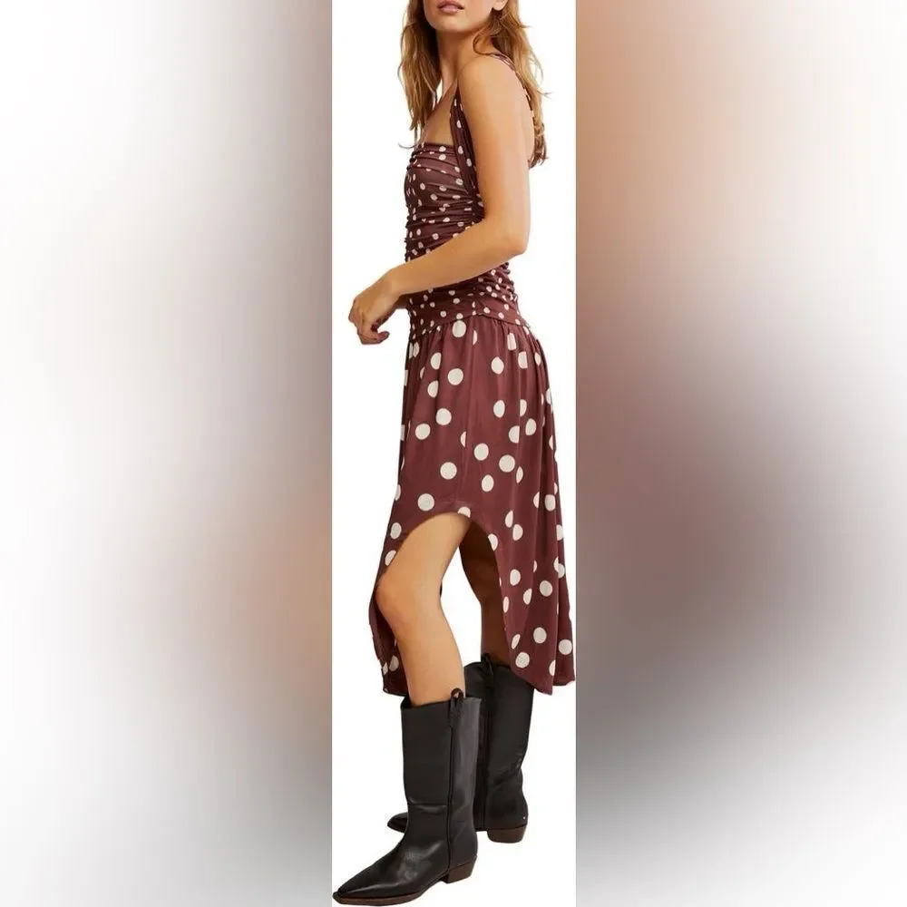 Free People Raylon Variegated Polka Dot Midi Dress